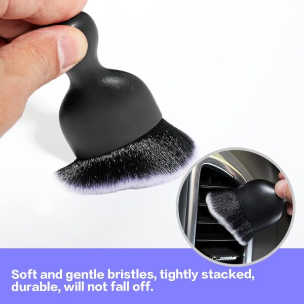 AOCISKA Car Interior Detailing Brush,Soft Bristle Cleaning Brush Car Detailing Brush Dusting Brush,Car Interior Cleaning Tool,Auto Detail Brush Car Dash Duster Brush (Black) - Image 6