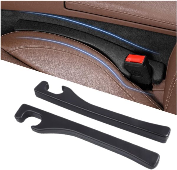 Hiseanllo Car Seat Gap Filler 2 Pack, Universal Fit PU Leather Car Seat Gap Plug to Fill The Gap Between Seat and Console, Car Seat Crevice Blocker Stop Things from Dropping