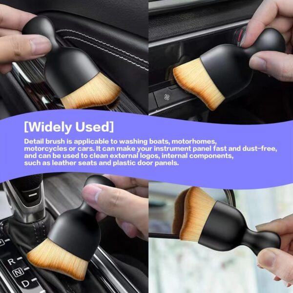 AOCISKA Car Interior Detailing Brush,Soft Bristle Cleaning Brush Car Detailing Brush Dusting Brush,Car Interior Cleaning Tool,Auto Detail Brush Car Dash Duster Brush (Black) - Image 3