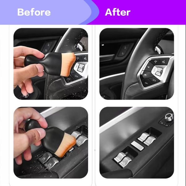 AOCISKA Car Interior Detailing Brush,Soft Bristle Cleaning Brush Car Detailing Brush Dusting Brush,Car Interior Cleaning Tool,Auto Detail Brush Car Dash Duster Brush (Black) - Image 5