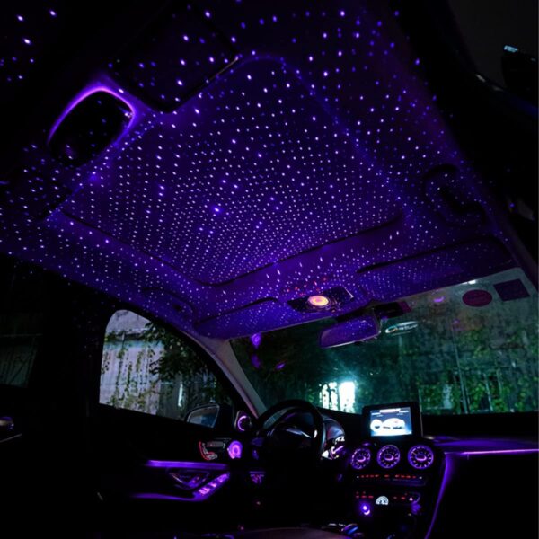 Portable USB Car Ceiling Light with Sound Activated LEDs - Romantic Night Light and Projector for Car Interior Decoration - Image 3