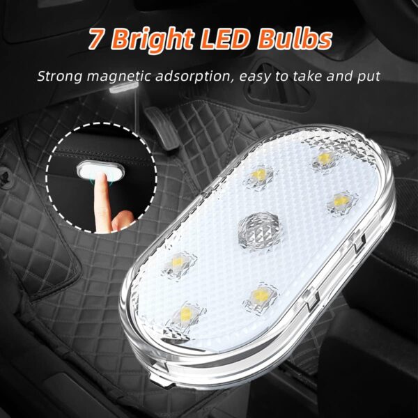 2 PCS Car Led Lights Interior, Super Bright Car Wireless Bulb, USB Rechargeable Auto Led Festoon Bulb, Universal Vehicle Accessories for Cars, Trucks, SUVs, Vans (Colorful, 4 PCS) - Image 6