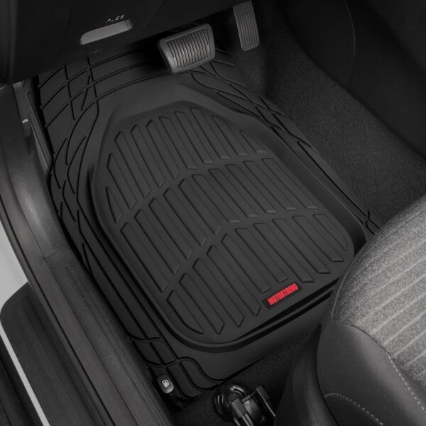 Motor Trend FlexTough Floor Mats for Cars, Deep Dish All-Weather Mats, Waterproof Trim-To Fit Automotive Floor Mats for Cars Trucks SUV, Universal Floor Liner Car Accessories, Black, Full Set - Image 4